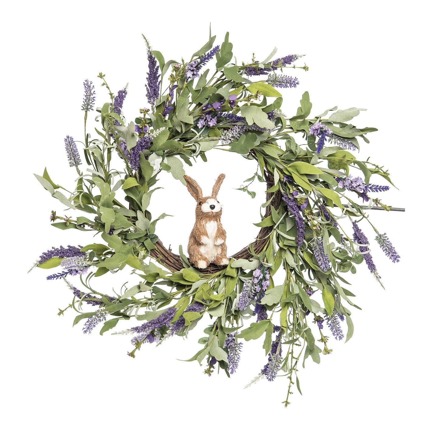 Lavender Large Easter Bunny Door Wreath
