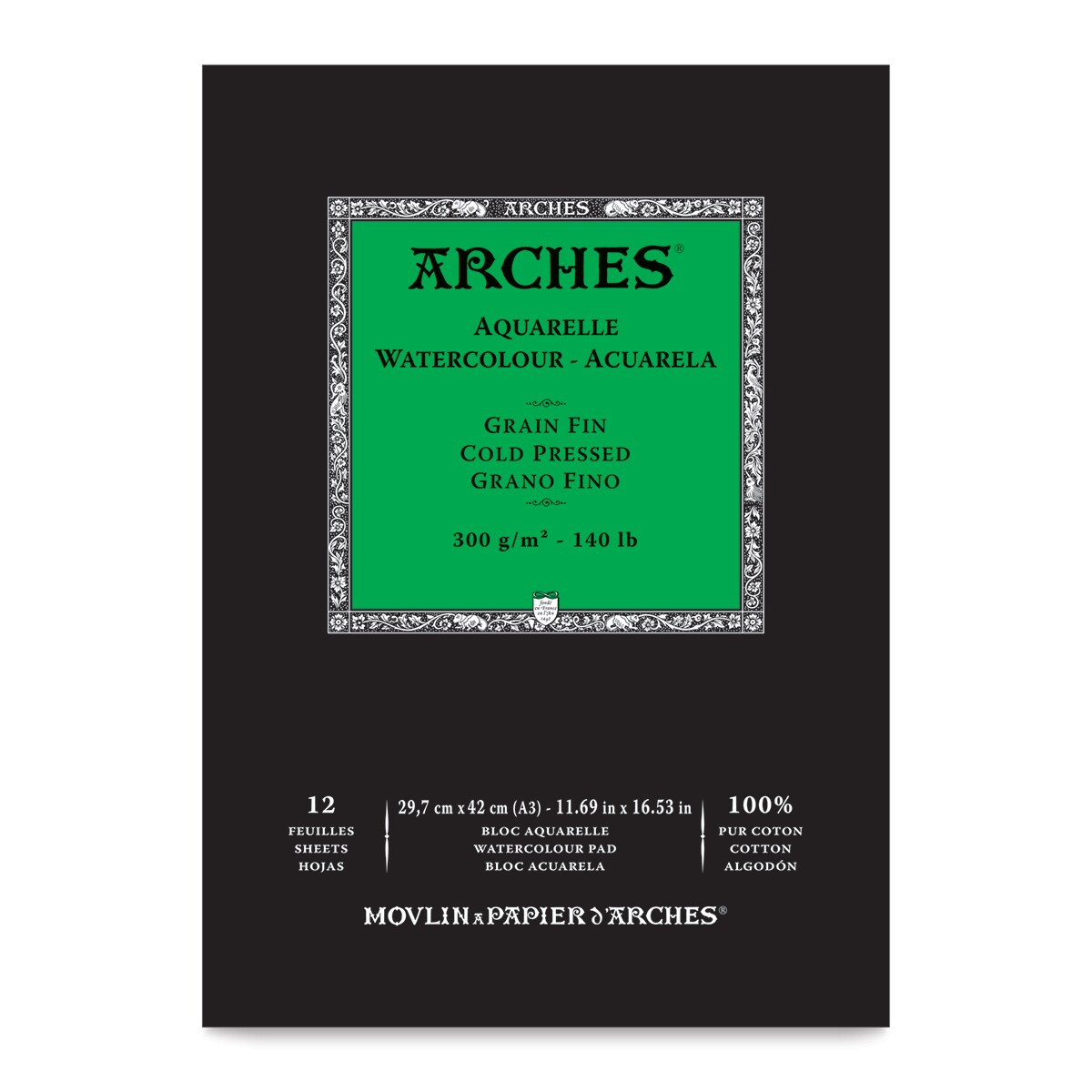 Arches Watercolor Pad - 11.7&#x22; x 16.5&#x22;, 140 lb, Cold Press, 12 Sheets