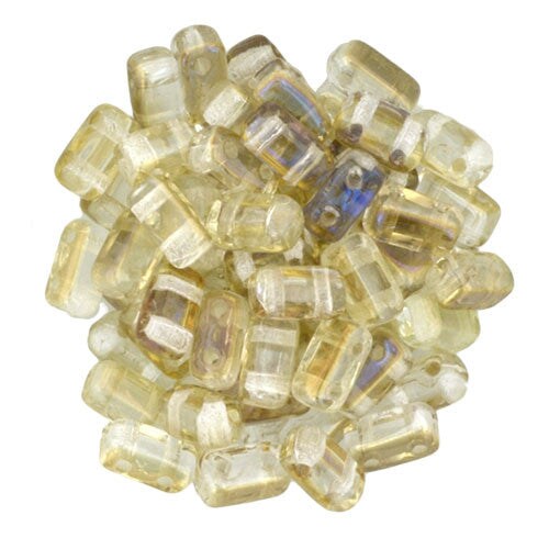 Czechmate 3mm X 6mm Brick Glass Czech Two Hole Bead, Twilight Crystal