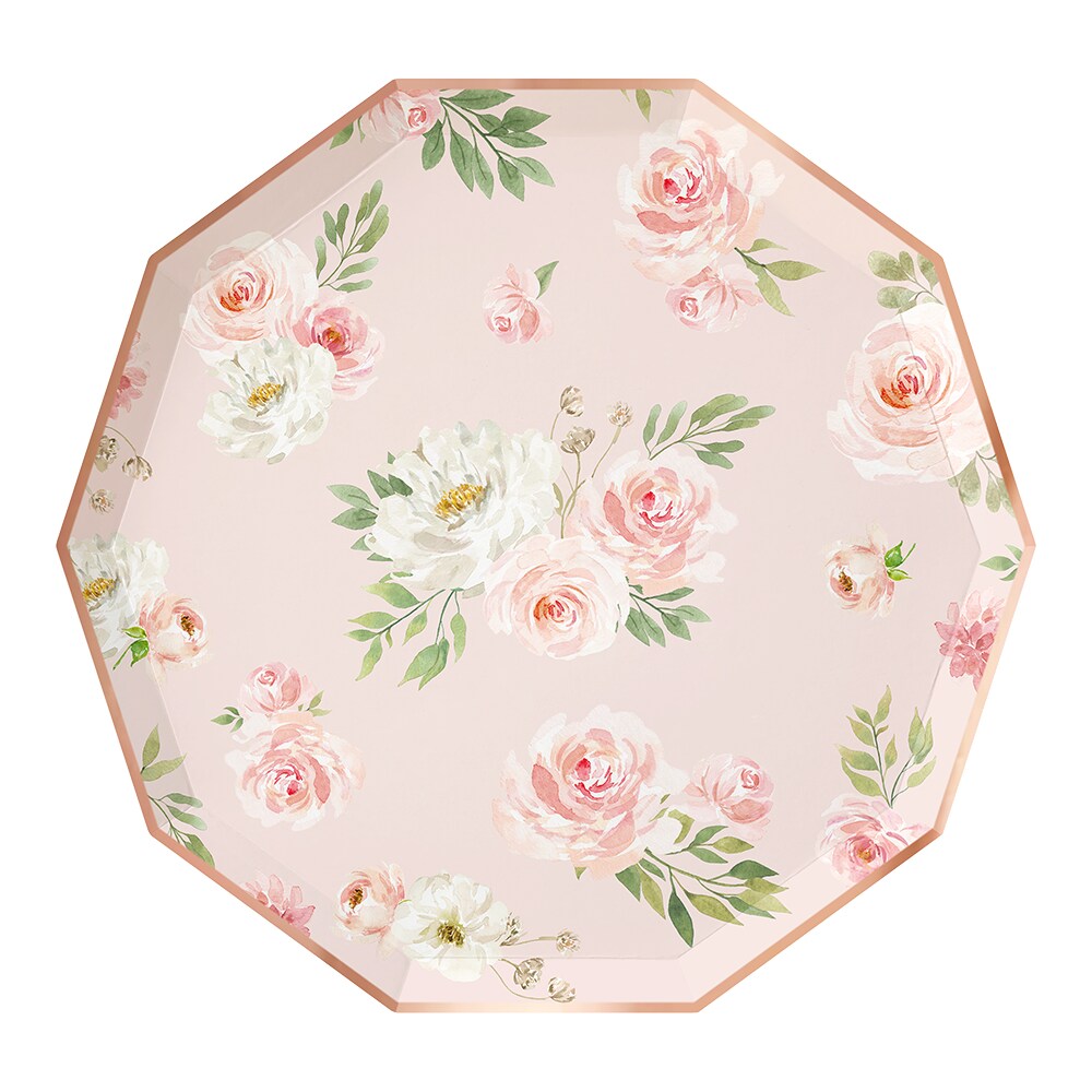 Paper Plates - Large - Blush Floral