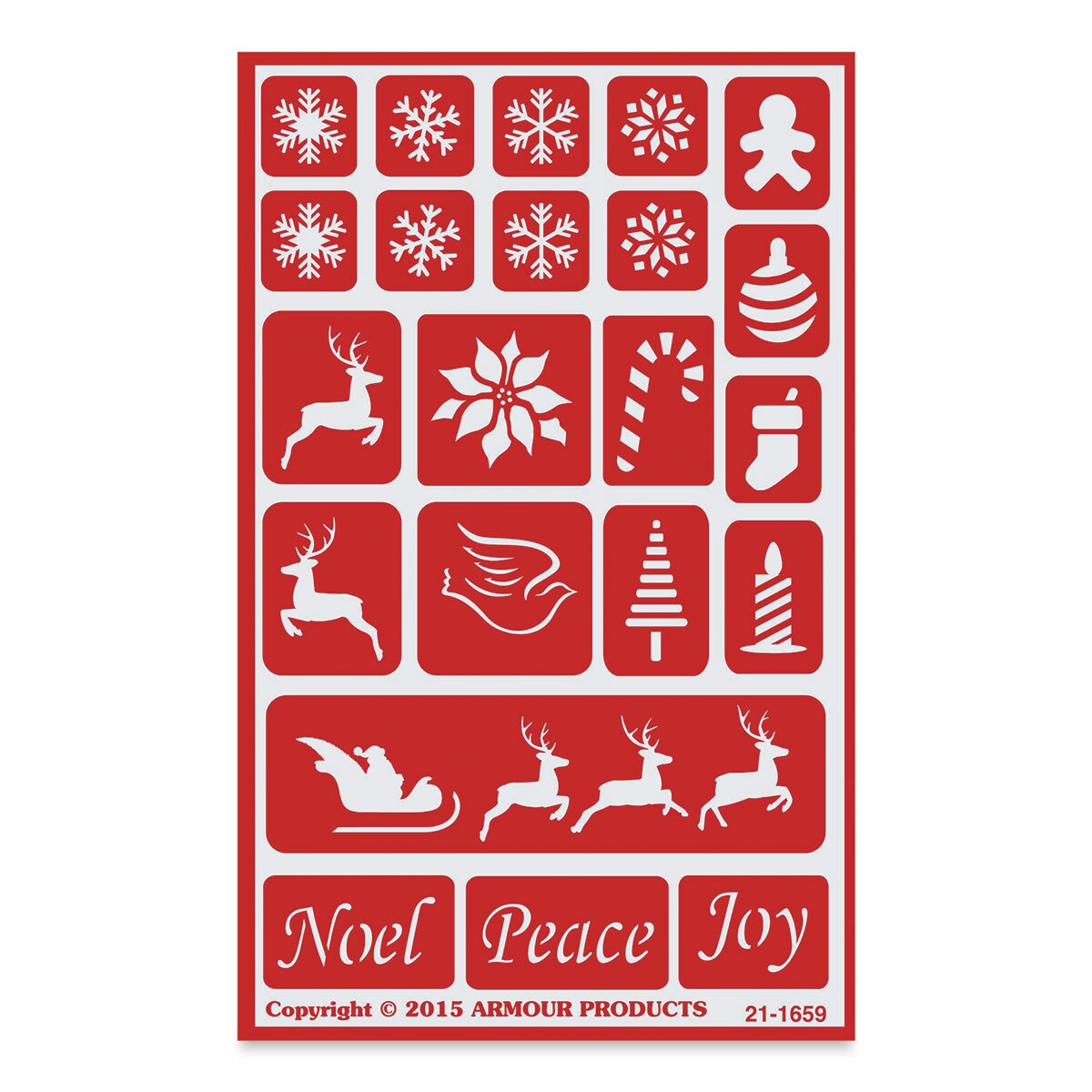 Armour Over &#x2018;N&#x2019; Over Glass Etching Stencil - Holiday Baubles