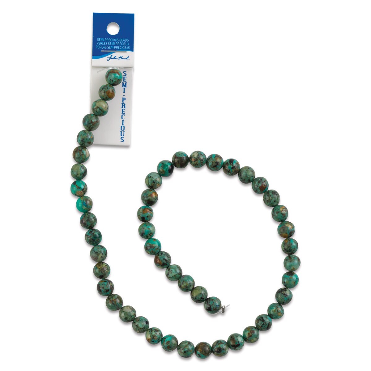 John Bead Earth&#x27;s Jewels African Turquoise Beads - 8 mm, 16&#x22; Strand