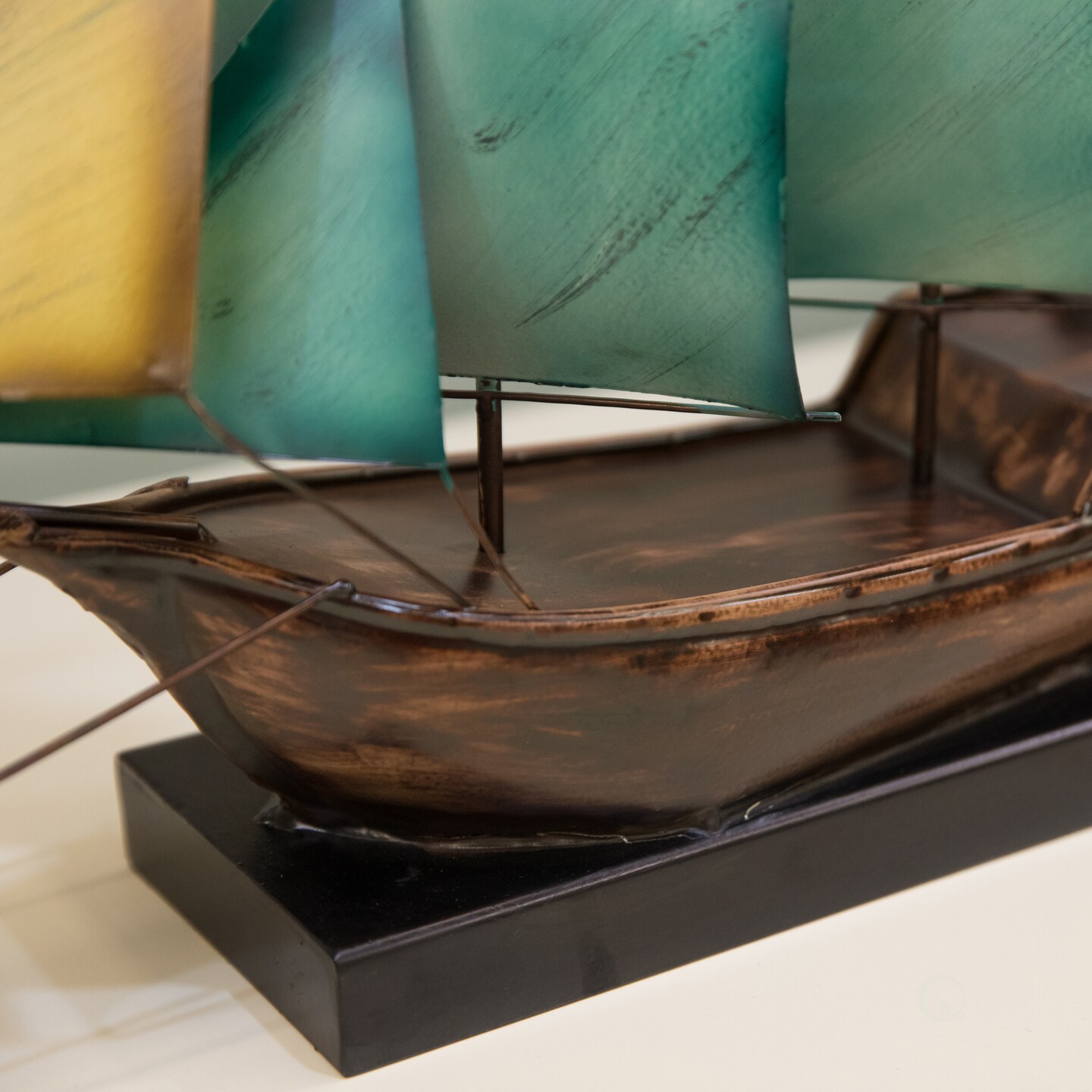 Nautical Home Decor Metal Sailboat Centerpiece Ship Decor Desktop Decoration