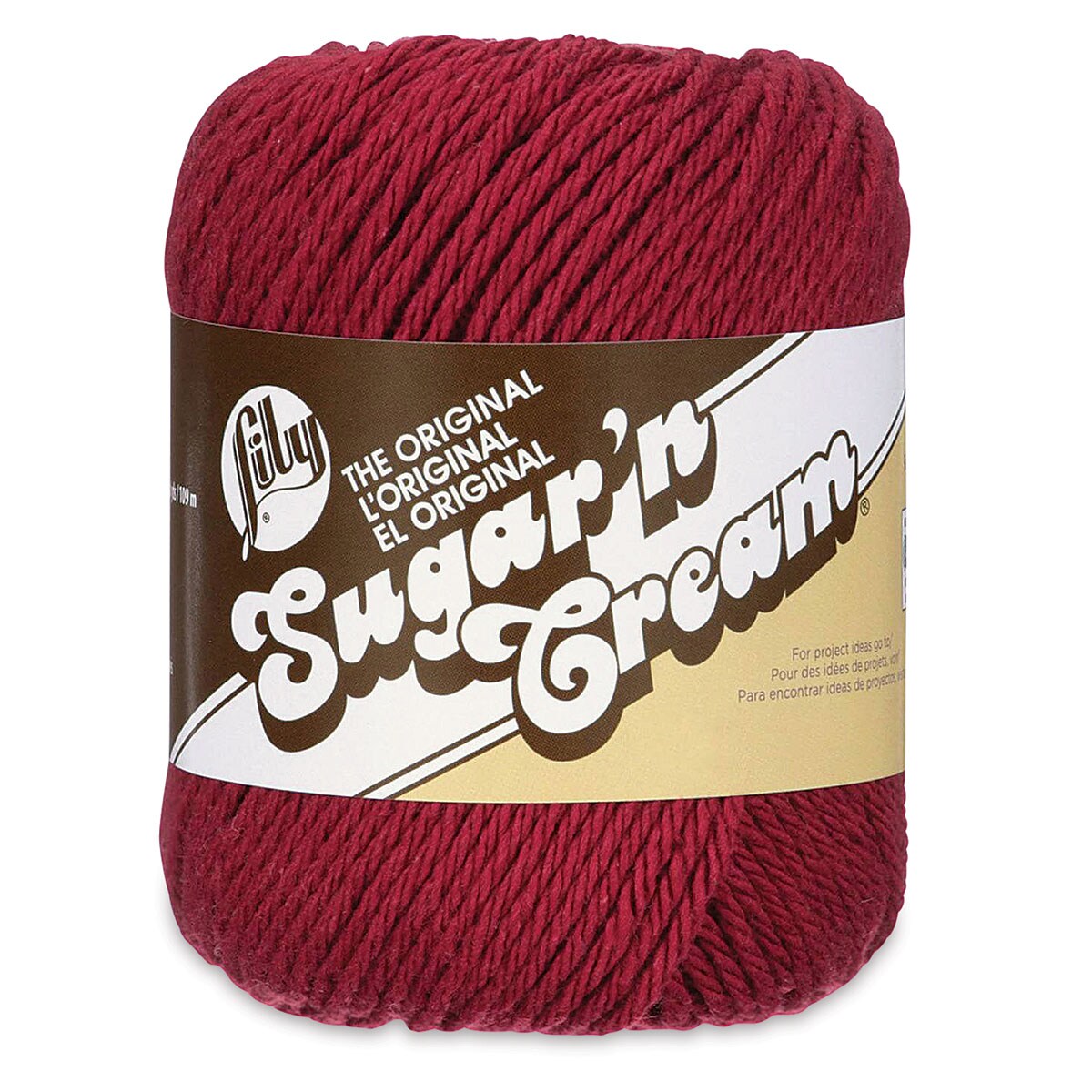 Lily Sugar N&#x27; Cream Yarn - 2.5 oz, 4-Ply, Wine