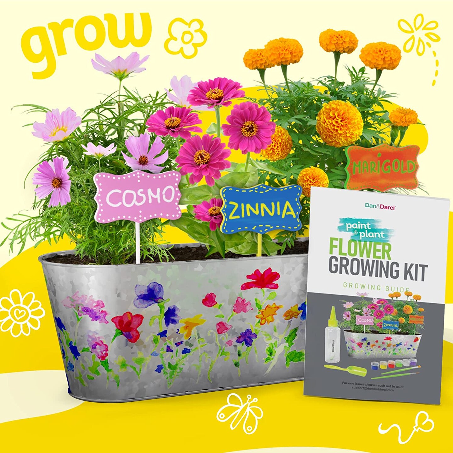 Paint &#x26; Plant Flower Craft Kit for Kids - Best Birthday Science Crafts Gifts for Girls &#x26; Boys Age 5 6 7 8-12 Year Old Girl Gift - Children Gardening Kits, Art Projects Toys for Ages 5-12 years