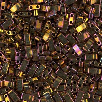 Miyuki Half Tila Bead, HTL-0462, Metallic Gold Iris
