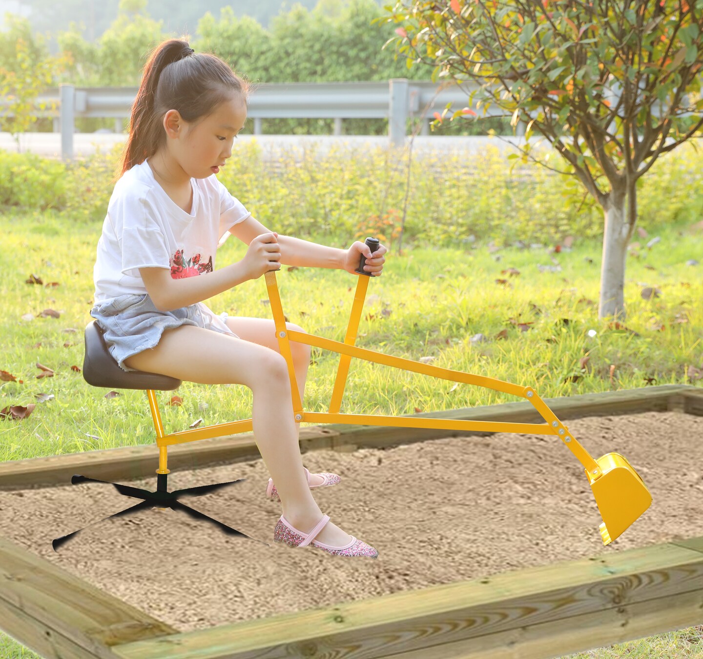 Metal Sand Digger Toy Crane for Sandbox