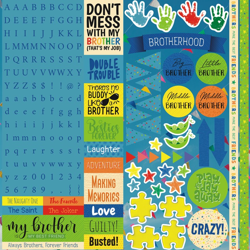 Brothers 12x12 Sticker Sheet - Reminisce | Michaels