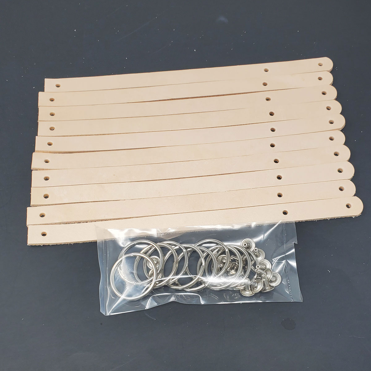 Vegetable-Tanned Leather Keychains DIY Kit – 10 Pack of 1/2" Blanks with Hardware