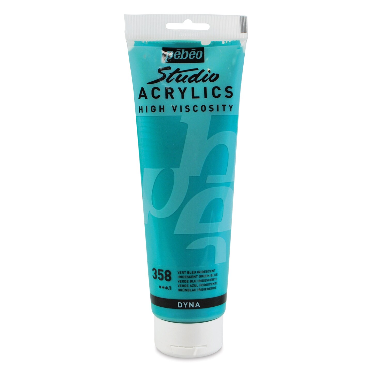 Pebeo High Viscosity Acrylics - Iridescent Green/Blue, 250 ml, Tube