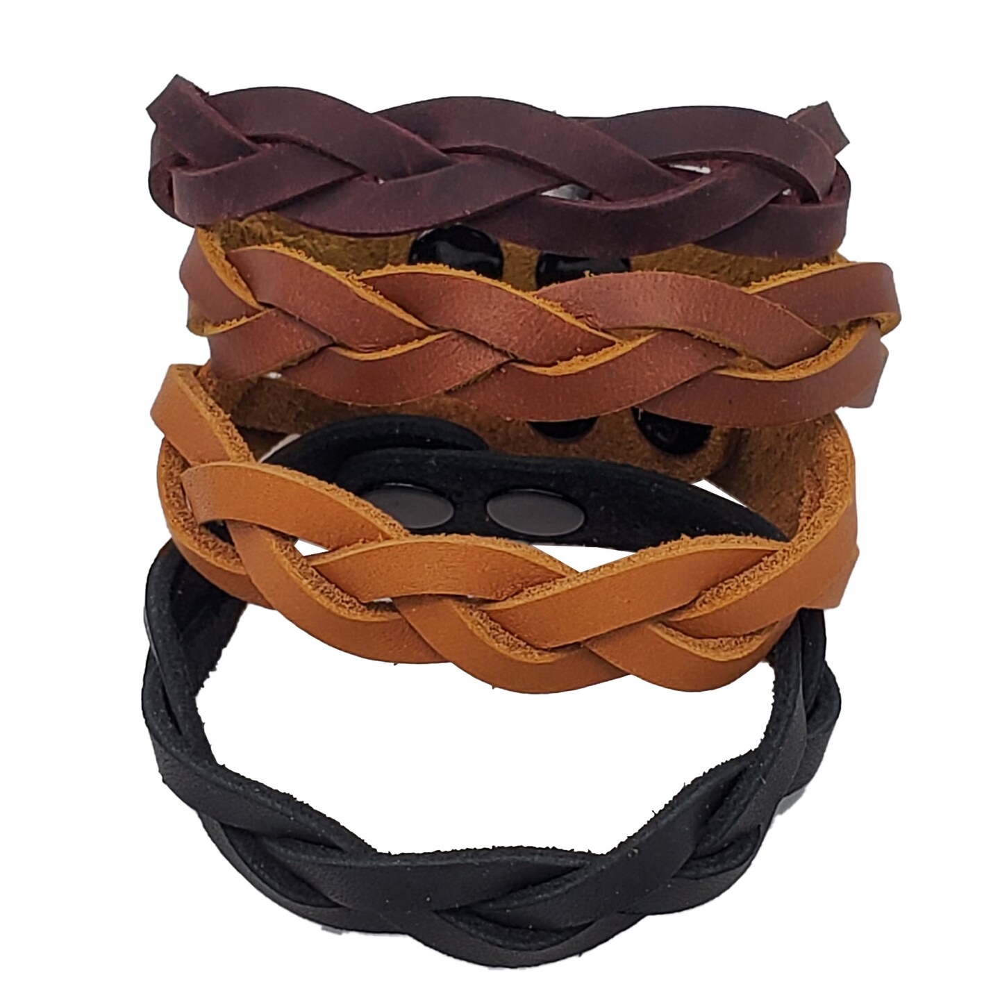 Mixed Colors Mystery Braid Leather Bracelets Kit - 8 Leather Bracelets Braiding Ready 2 of Each Color - Made in USA by Pitka Leather