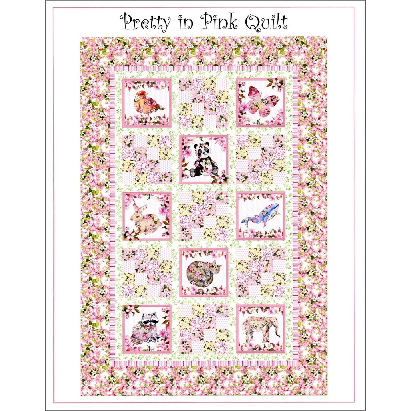 Pretty in Pink Quilt Pattern 50x73 in by In The Beginning Fabrics