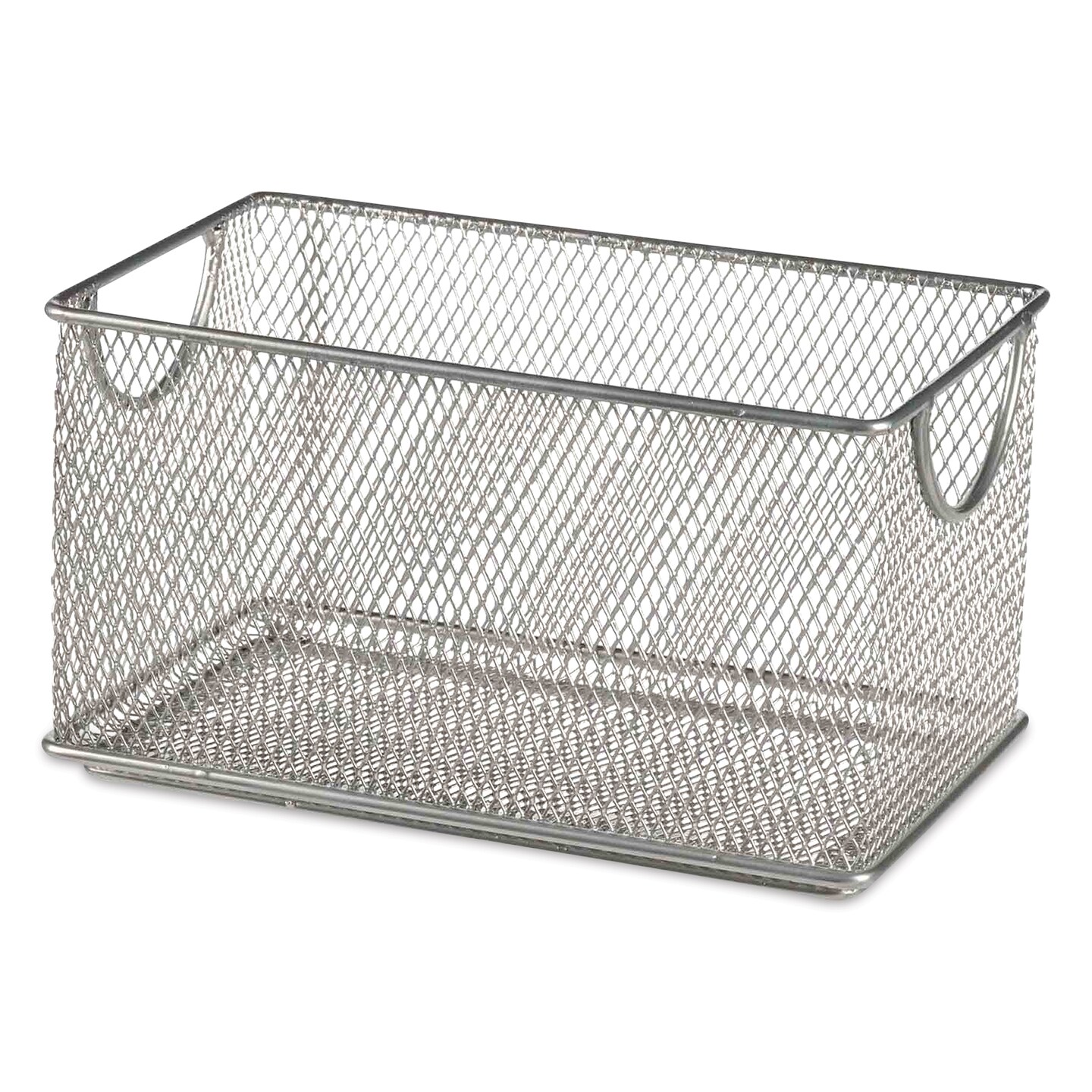 Design Ideas MeshWorks Stacking Bin - Silver, 4-1/2&#x22; x 8&#x22;
