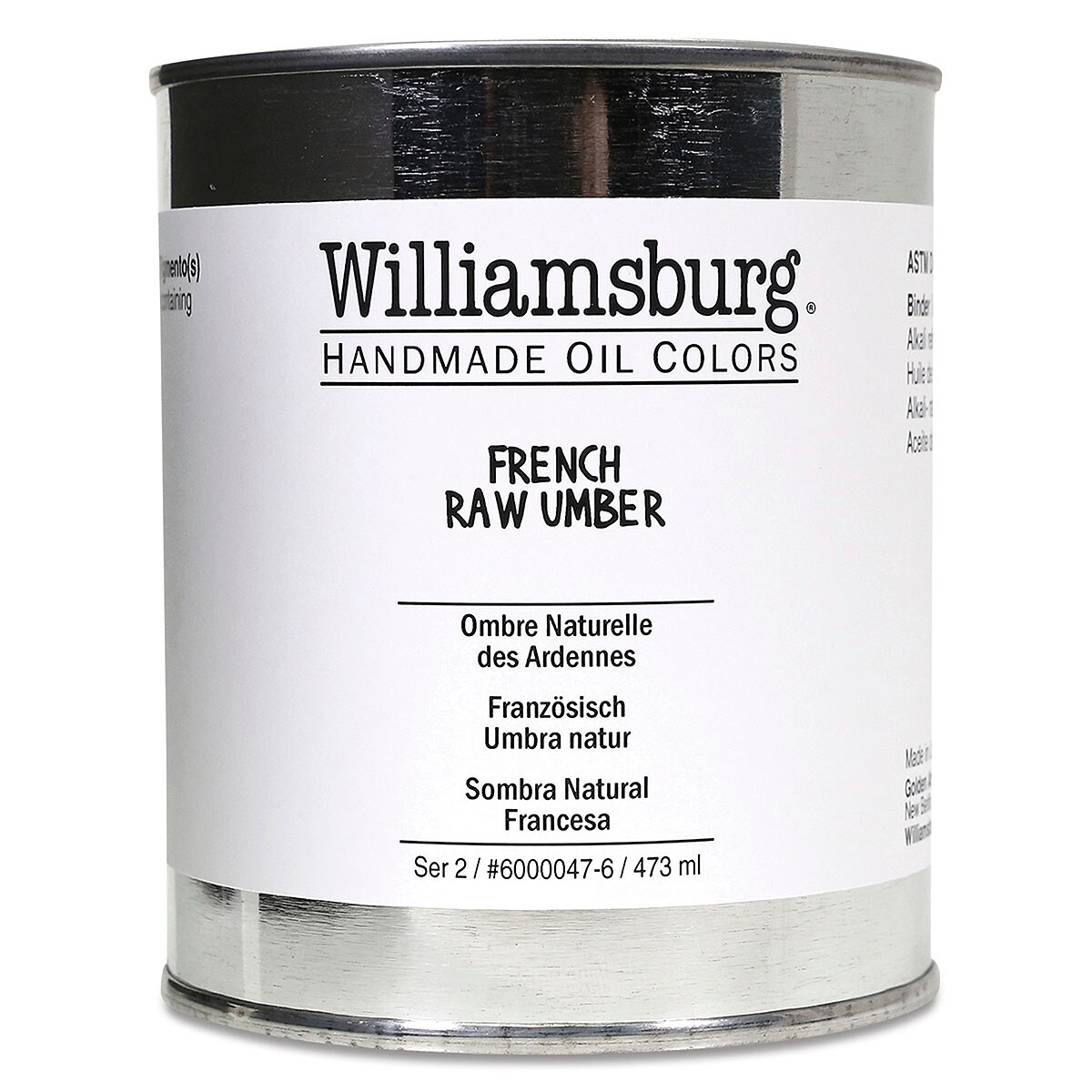 Williamsburg Handmade Oil Paint French Raw Umber, 16 oz can Michaels