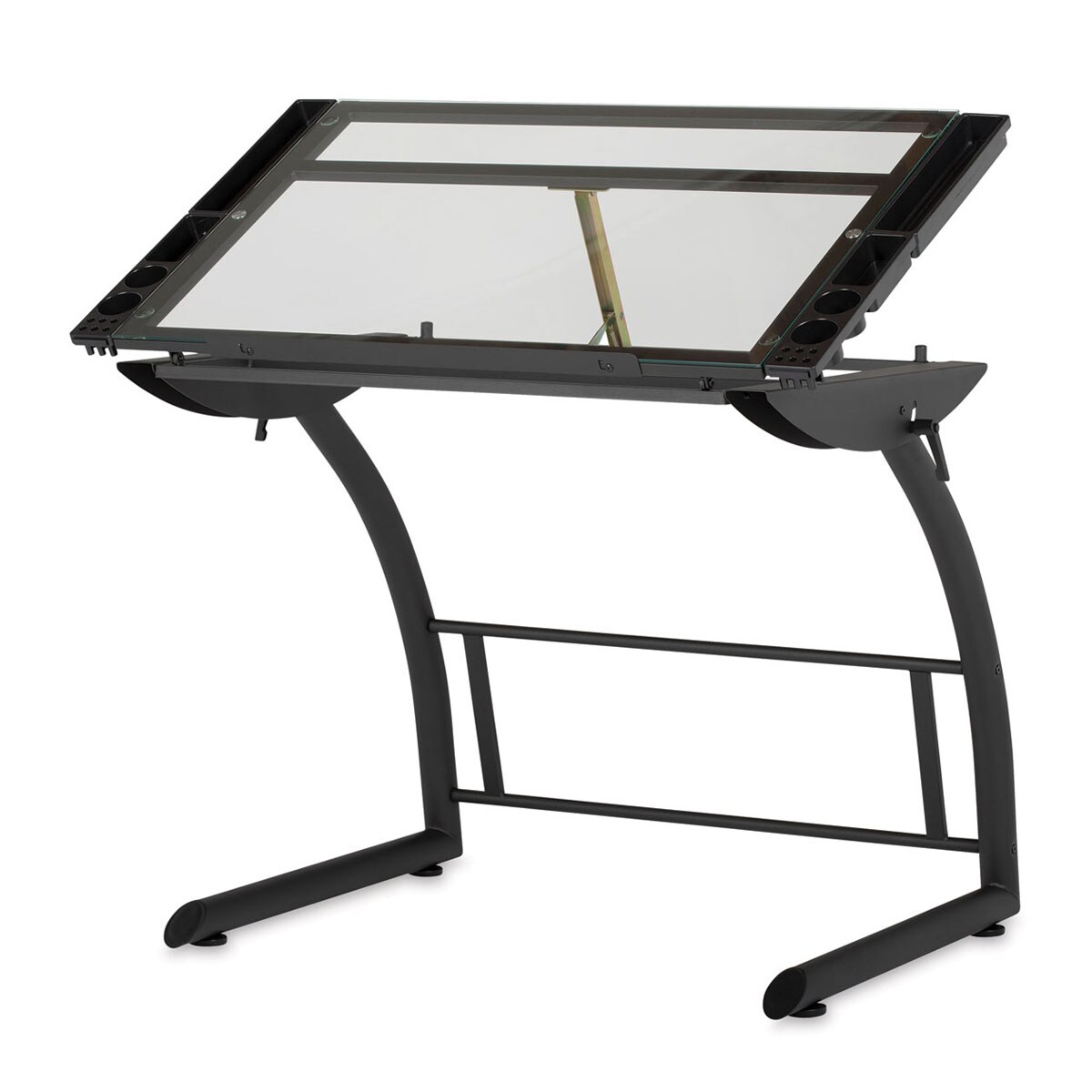 Studio Designs Triflex Drawing Table - Charcoal Frame, Clear Glass