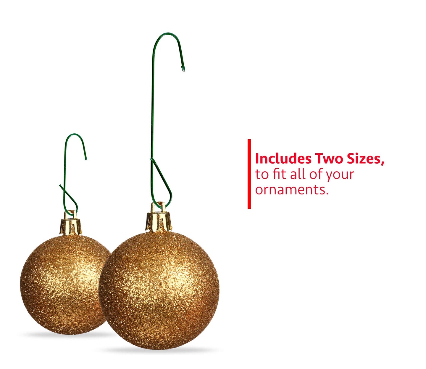 RNDs 300 Pack Ornament Hooks Christmas Tree Decorating Hangers- Metal Wire Ornament Hooks For Christmas Tree Decoration Hanging (Green)