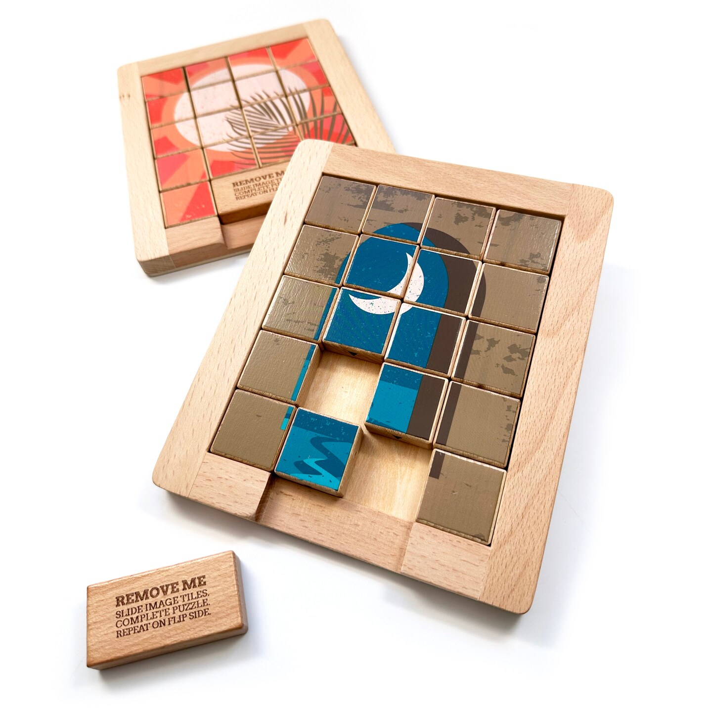 Dualities Wooden Sliding Puzzle: Day v. Night
