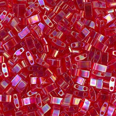 Miyuki Half Tila Bead, HTL-0254, Transparent Red AB
