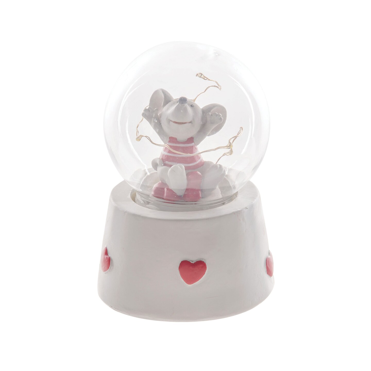 Valentine&#x27;s Day Snow Globe Mouse With Led Figurine Decorative Cute Farmhouse For Spring Figurines
