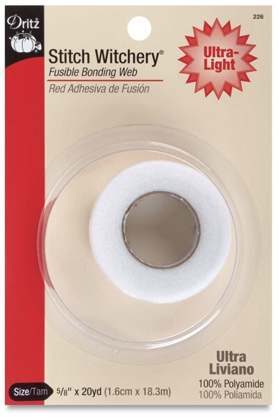 Dritz Stitch Witchery Fusible Bonding Web - Ultra-Lite, 5/8"W x 20 yard roll