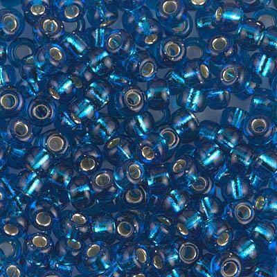 Miyuki 6 Round Seed Bead, 6-25, Silver Lined Capri Blue (was 6-149S)