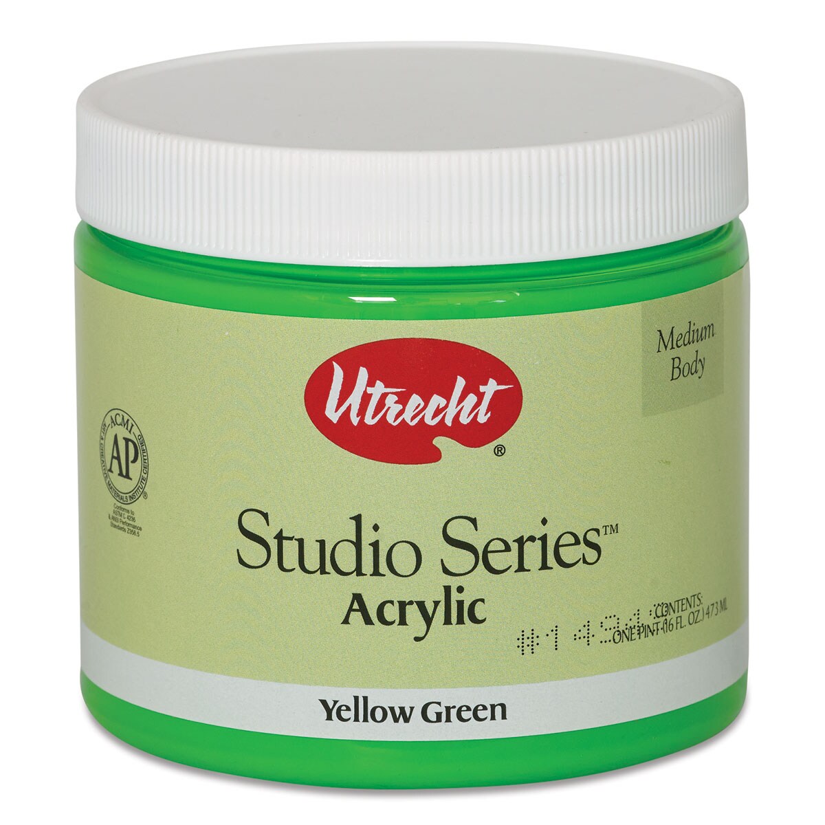 Utrecht Studio Series Acrylic Paint - Yellow Green, Pint