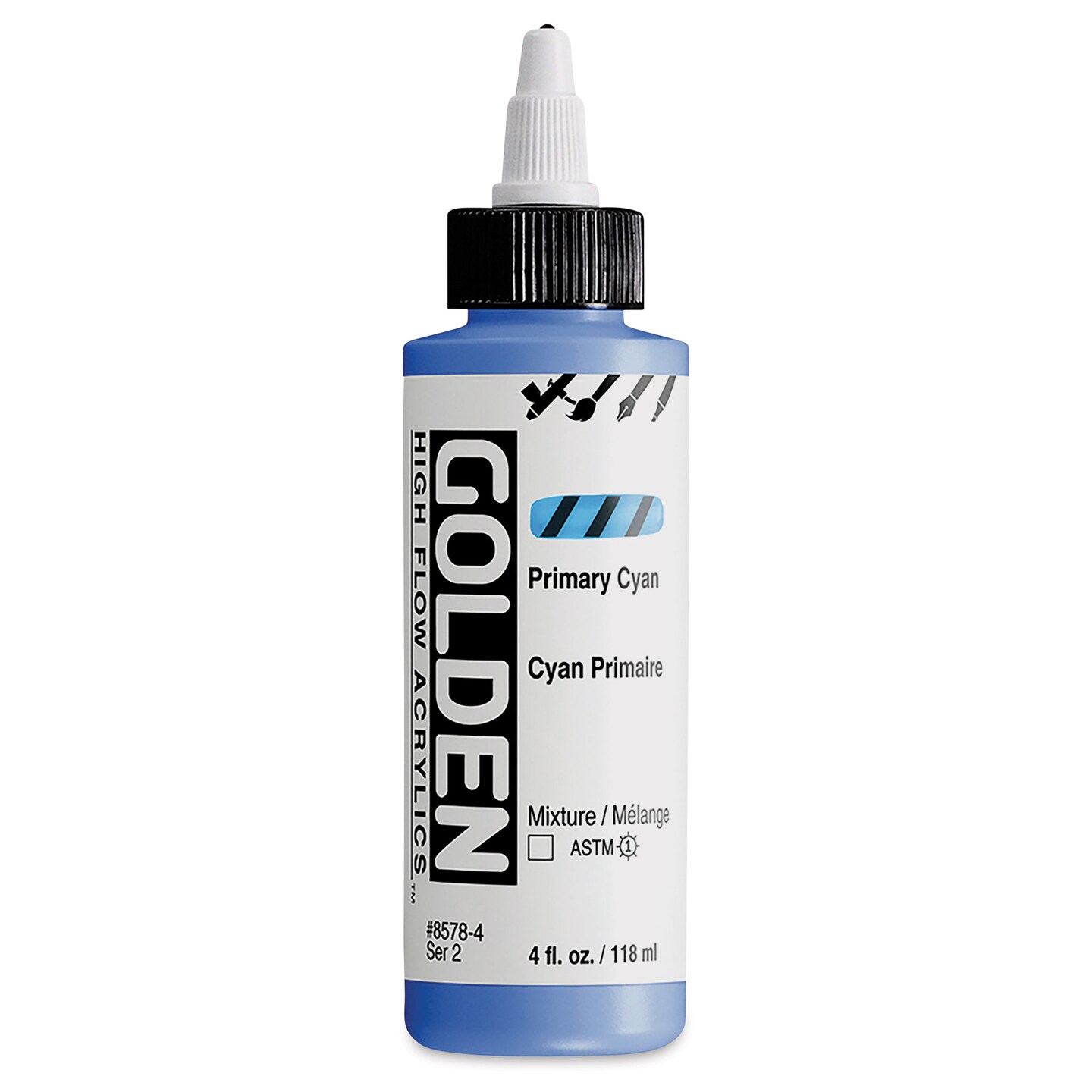 Golden High Flow Acrylics Primary Cyan, 4 oz bottle Michaels