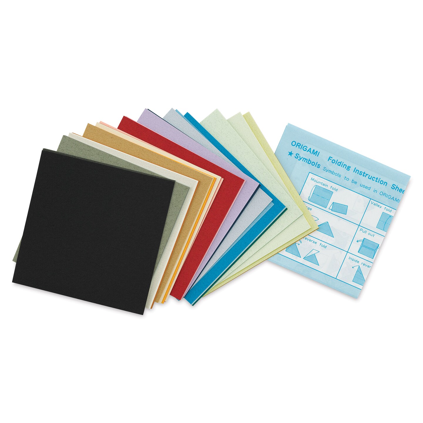 Yasutomo Pure Origami Paper - 3&#x22; x 3&#x22; Sheets, Assorted Colors, Pkg of 100