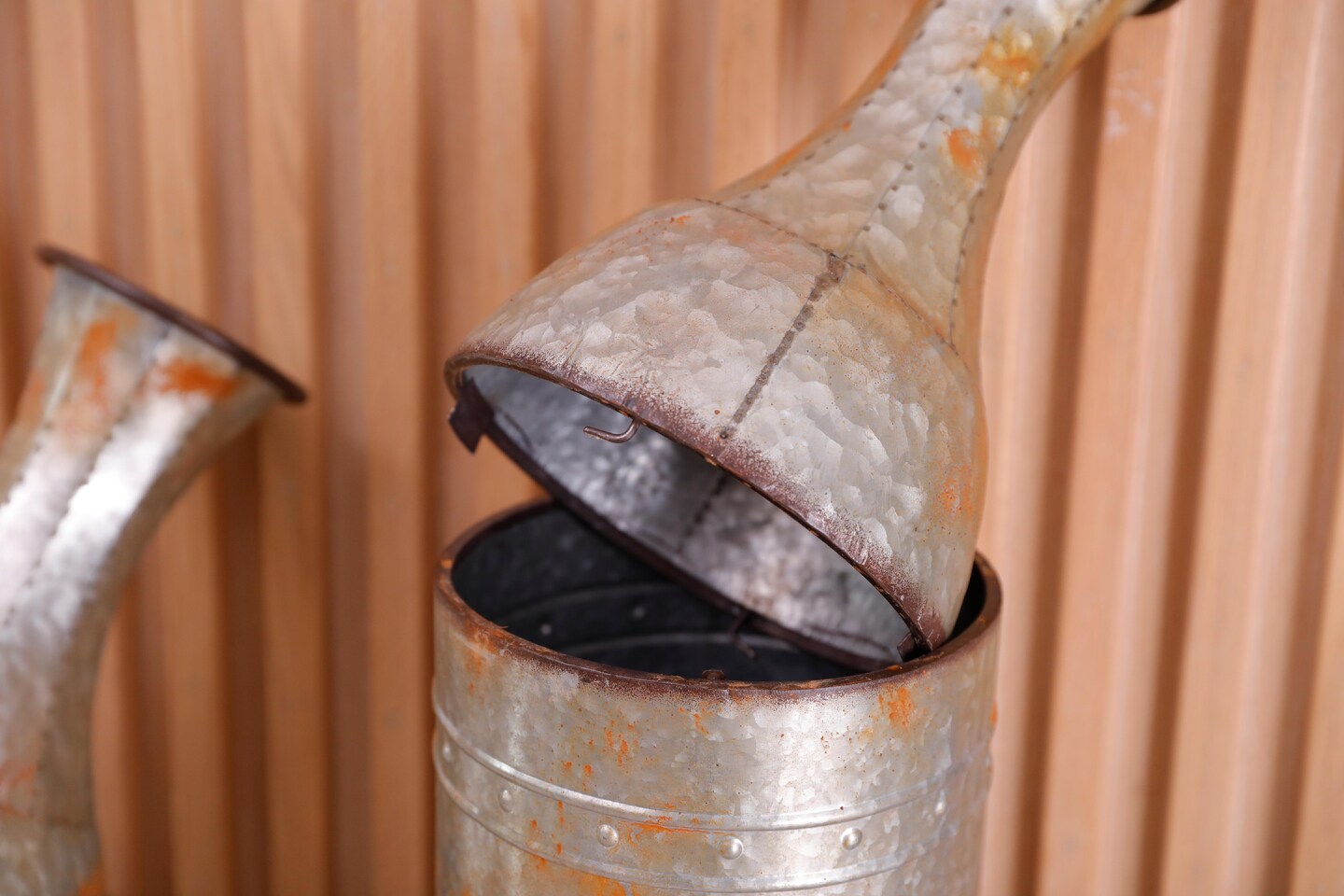 Rustic Farmhouse Style Galvanized Metal Floor Vase Decoration