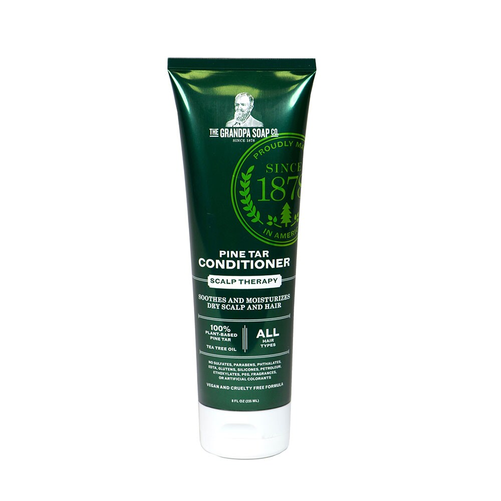 Pine Tar Conditioner by The Grandpa Soap Company | Tea Tree + Coconut Oil| Scalp Therapy | All Hair Types | Vegan & Sulfate Free | 8 Fl. Oz. Tube