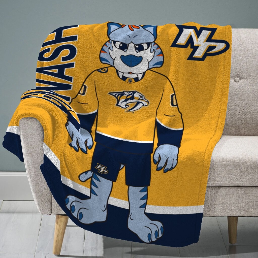 Sleep Squad Nashville Predators Gnash 60&#x201D; x 80&#x201D; Raschel Plush Hockey Blanket
