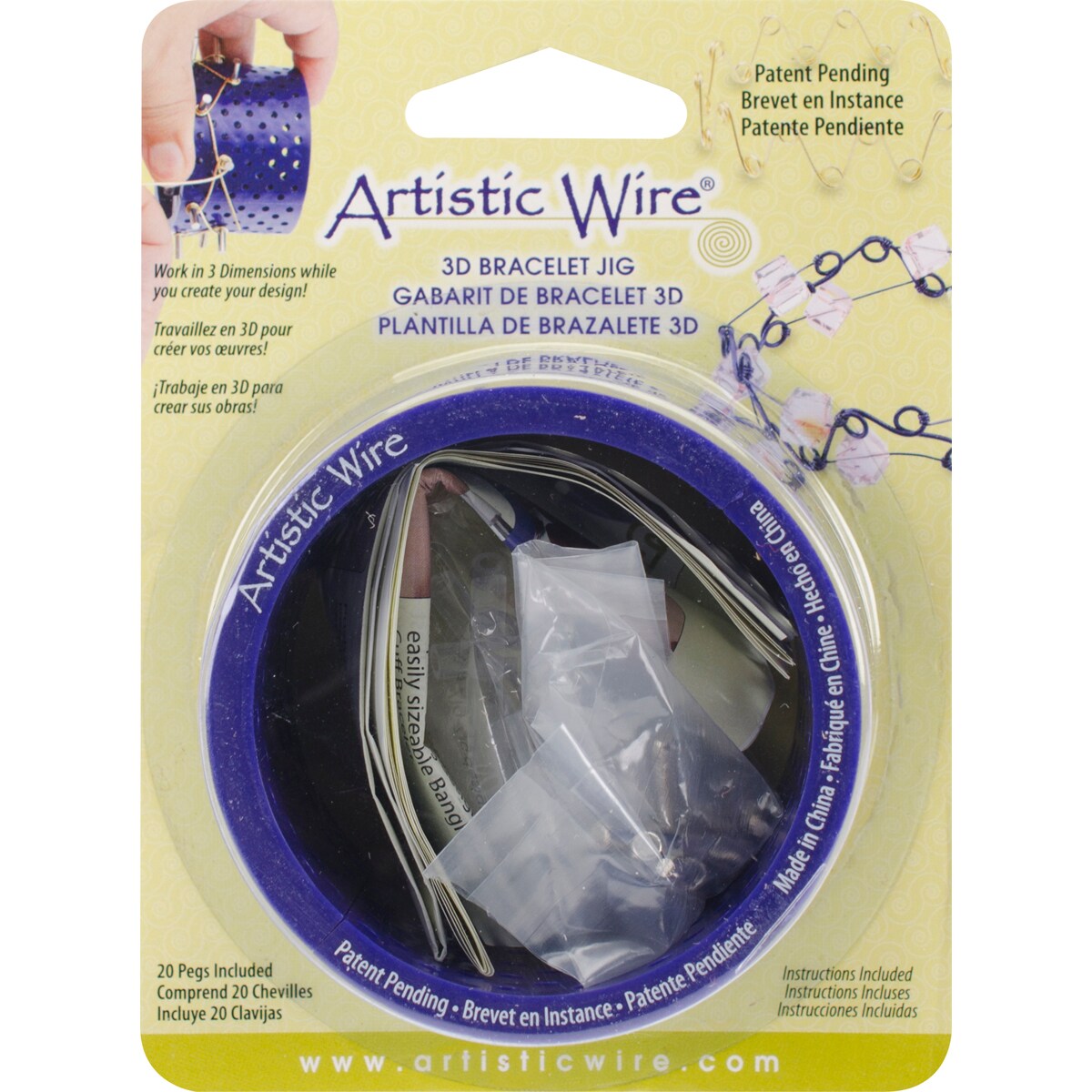 Artistic Wire 3D Bracelet Jig-With 20 Pegs