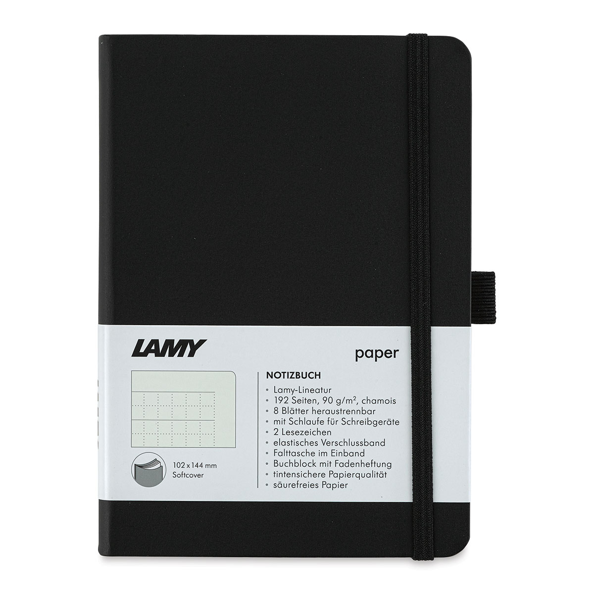 Lamy Softcover Notebook - Black, Dot-Grid-Rule, 5-3/4&#x22; x 4-1/8&#x22;