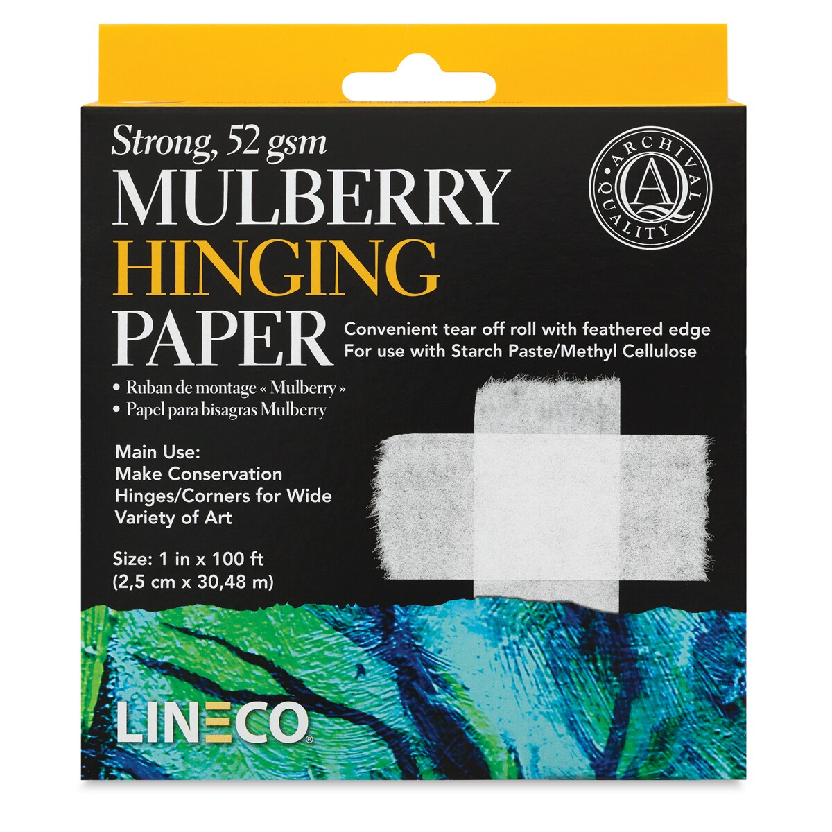 Lineco Mulberry Hinging Paper 1&#x22;W &#xD7; 100 ft roll
