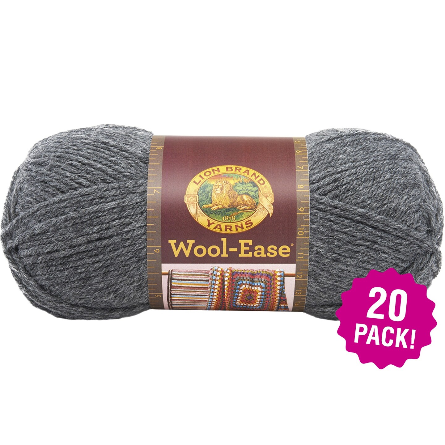 Multipack of 20 - Lion Brand Wool-Ease Yarn -Oxford Grey