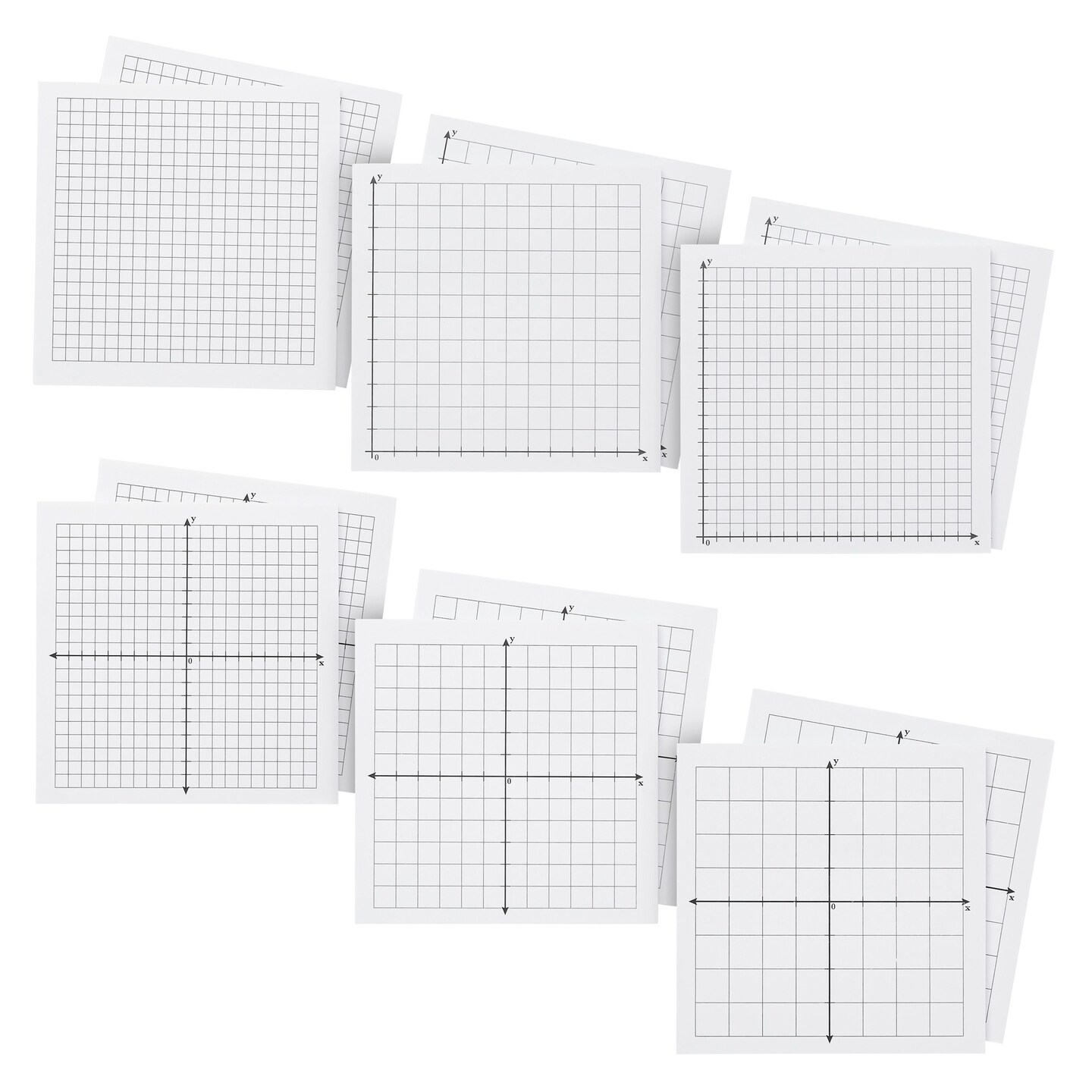  MiniPLOT Graph Paper Pads: 5 Pads of 3x3 inch pre-Printed  Sticky Notes. Each pad Contains 50 Sheets of releasable Adhesive Backed  graphs with NO AXIS. Use for Homework, Taking Notes