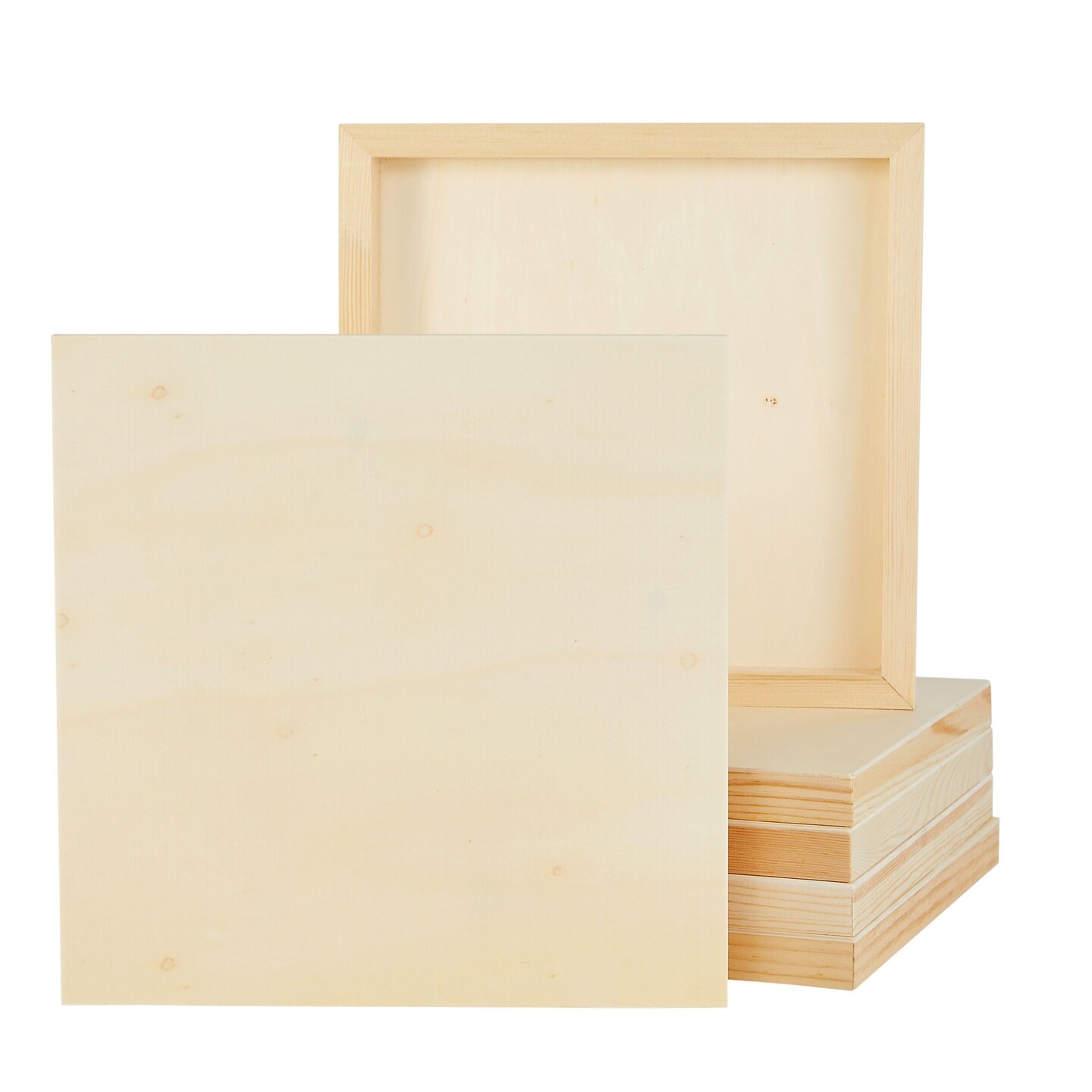 6 Pack 10x10 Wood Panels for Painting, Unfinished Wood Canvas Boards, 7/8&#x22; Deep Cradle Artist Wall Canvases for Crafts