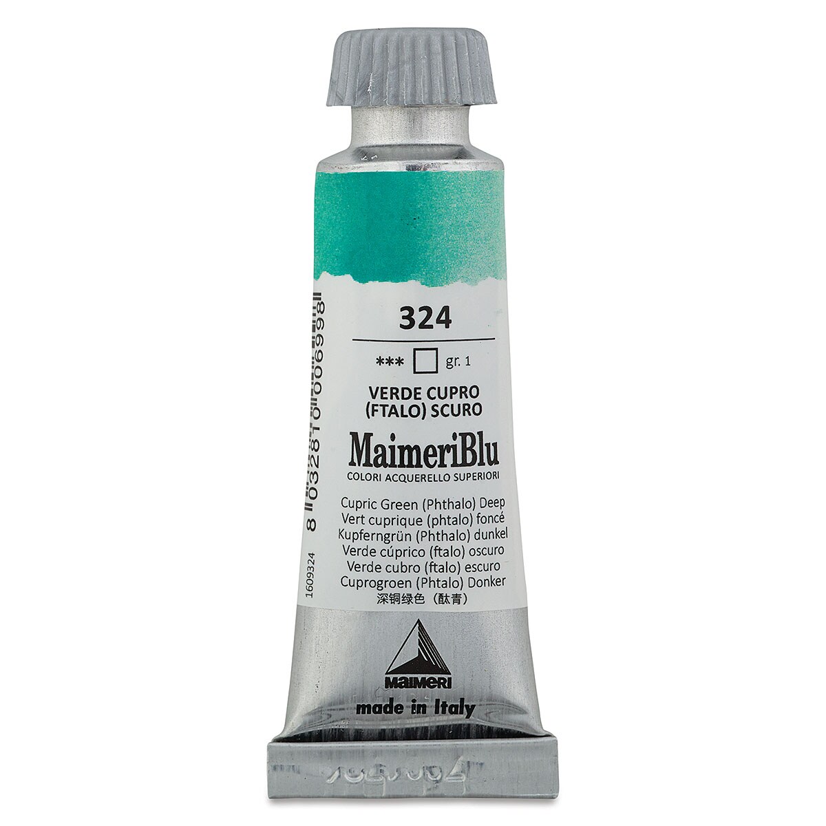 Maimeri Blu Artist Watercolor - Cupric Green Phthalo Deep, 12 ml Tube