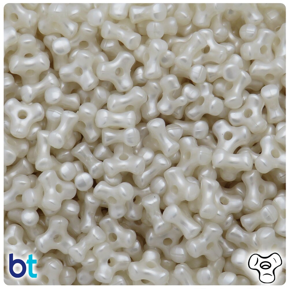 BeadTin Bridal Pearl 11mm TriBead Plastic Craft Beads (500pcs)