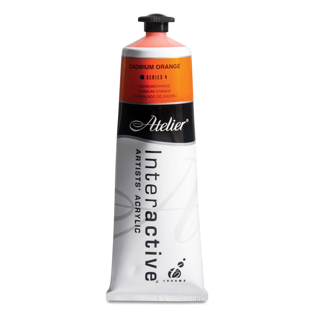 Chroma Atelier Interactive Artists' Acrylics - Cadmium Orange, 80 ml tube