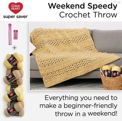 Red Heart Weekend Speedy Crochet Kit-Neutral Yellow