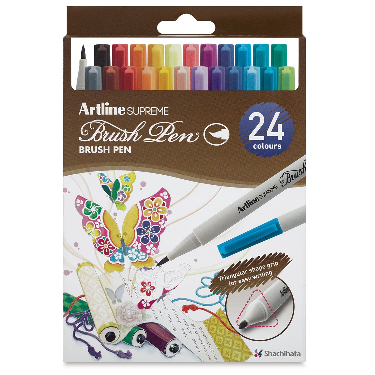 Artline Supreme Brush Pens - Set of 24, Assorted Colors