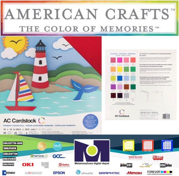 American Crafts™ Primaries 12" x 12" Smooth Cardstock, 60 Sheets 376982