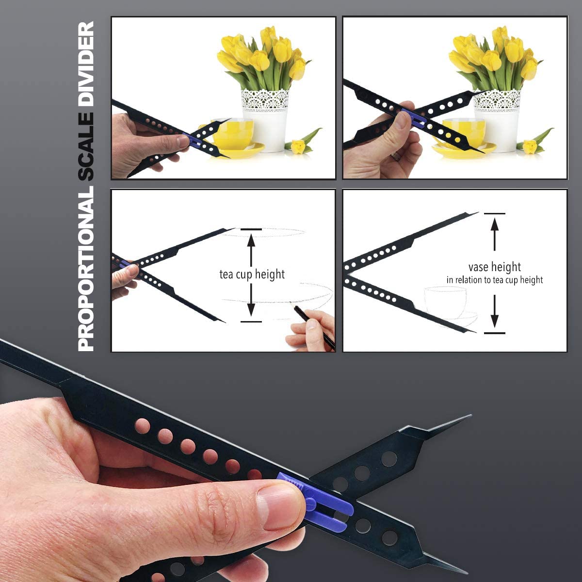 Pixiss Proportional Divider Artist Drawing Tool for Artists, Professional Caliper