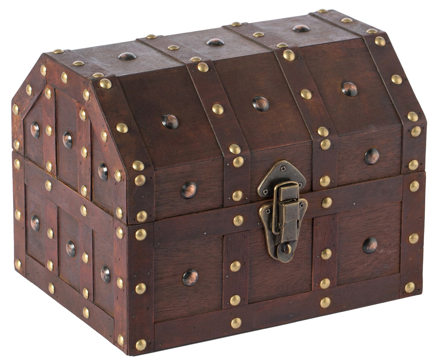 Black Vintage Caribbean Pirate Chest with Decorative Nailed Design