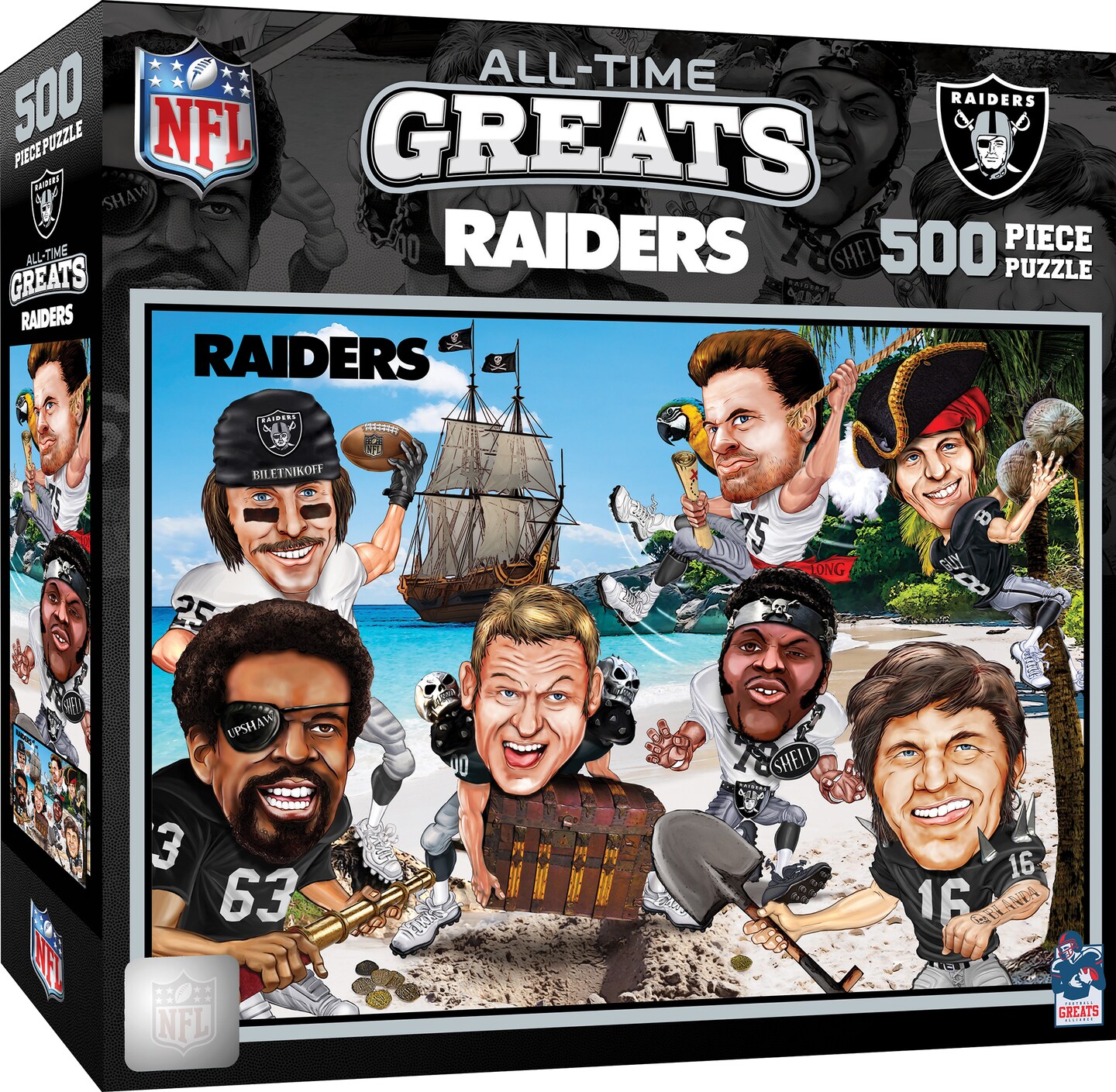 MasterPieces 500 Piece Sports Jigsaw Puzzle for Adults - NFL Las Vegas  Raiders All-Time Greats - 15x21