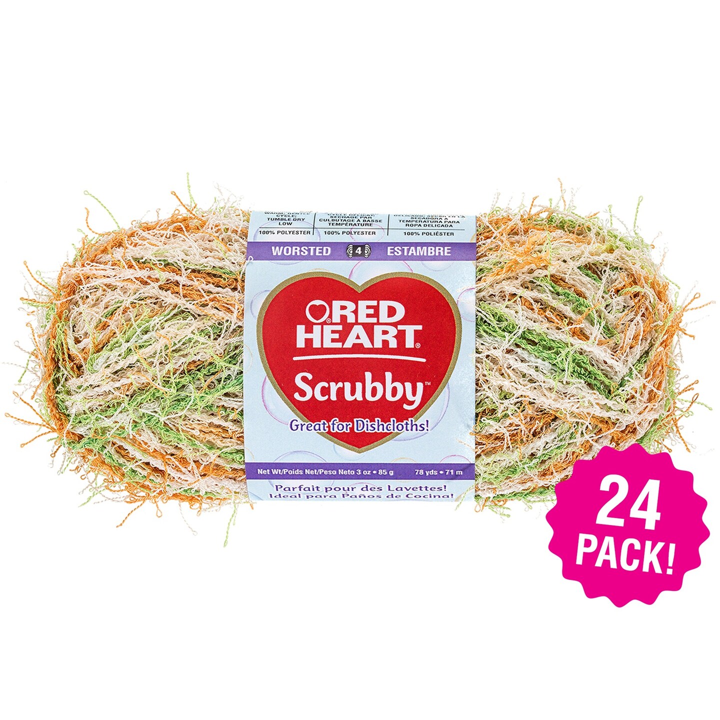 Multipack of 24 - Red Heart Scrubby Yarn-Citrus
