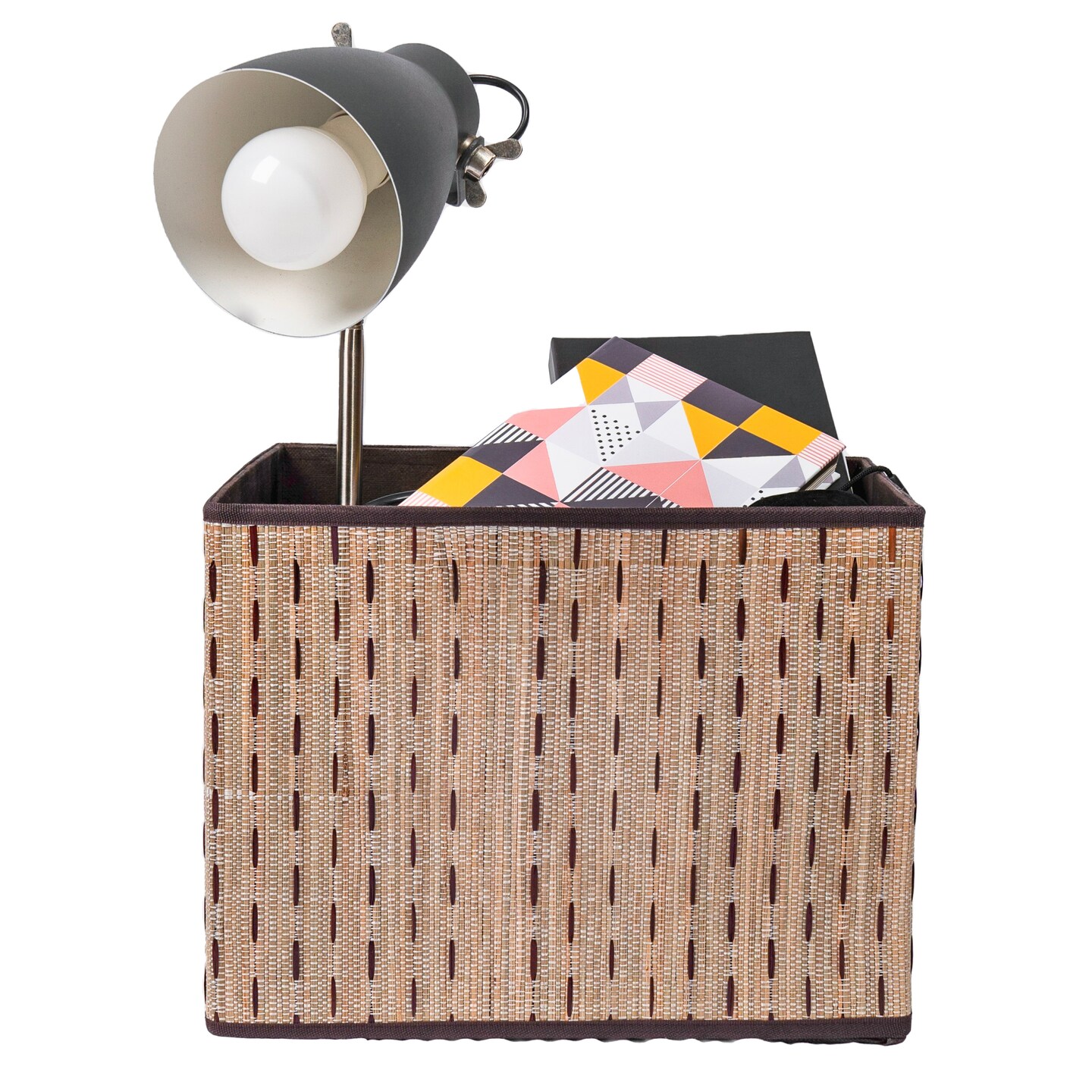 Beige Foldable Decorative Storage Box for Living Room, Bedroom, Dining, Playroom or Office