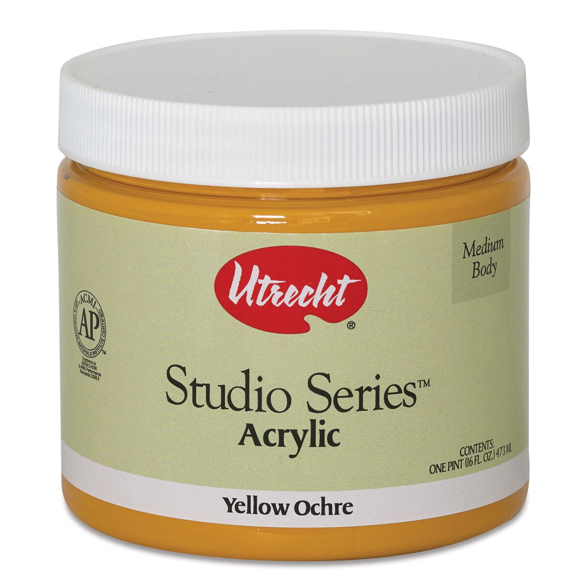 Utrecht Studio Series Acrylic Paint - Yellow Ochre, Pint