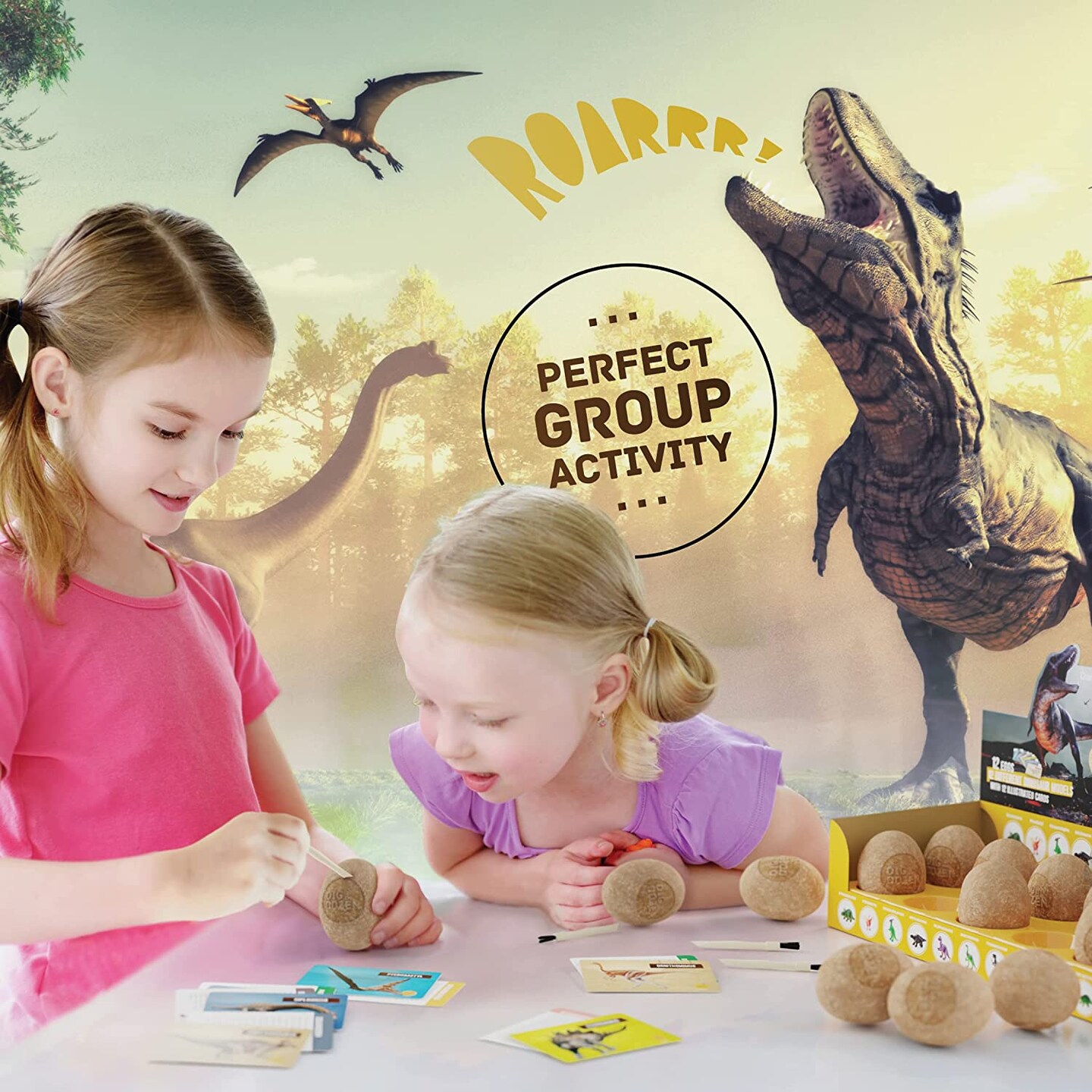 Dig a Dozen Dino Egg Dig Kit - Dinosaur Toys for Kids 3-12 Year Old Boys &#x26; Girls - 12 Easter Eggs &#x26; Surprise Dinosaurs. Science STEM Activities - Educational Boy Toy Party Gifts